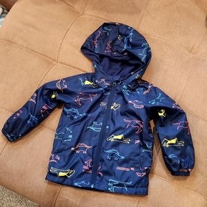 Okie Dokie Boys Dinosaur Navy Rain Jacket 3T